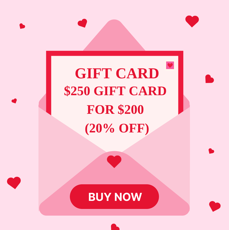 $250 Gift Card for $200 (20% off)